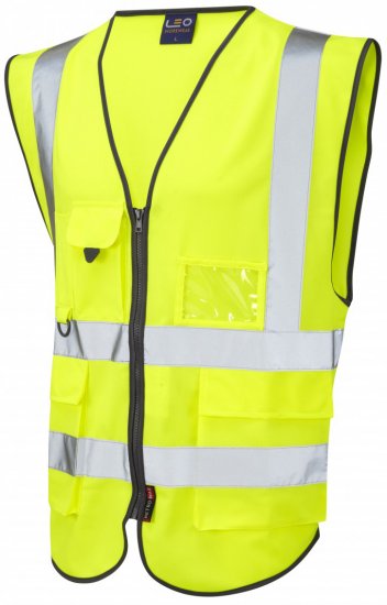 Leo Lynton Superior Waistcoat Hi-Vis Yellow - Arbejdstøj - Arbejdstøj i store størrelser