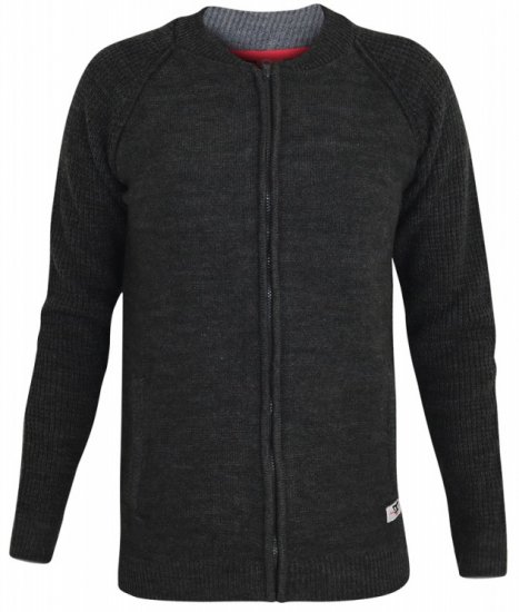 D555 Xavier Knitted Bomber Charcoal - Trøjer og hættetrøjer - Trøjer og Hættetrøjer i store størrelser - 2XL-14XL