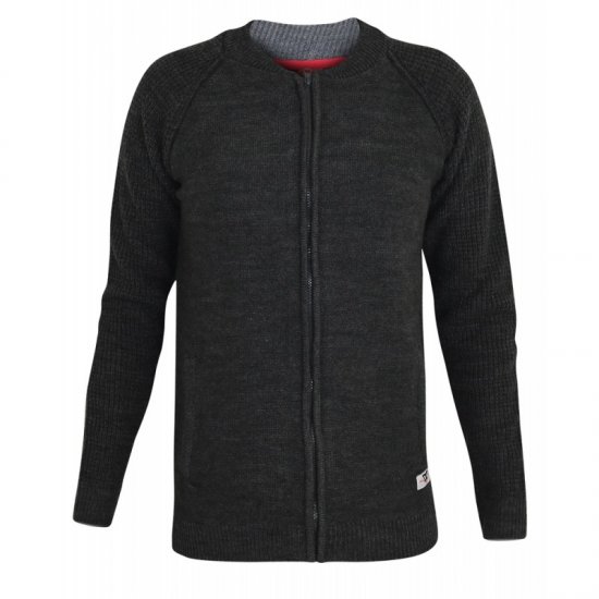 D555 Xavier Knitted Bomber Charcoal - Trøjer og hættetrøjer - Trøjer og Hættetrøjer i store størrelser - 2XL-14XL