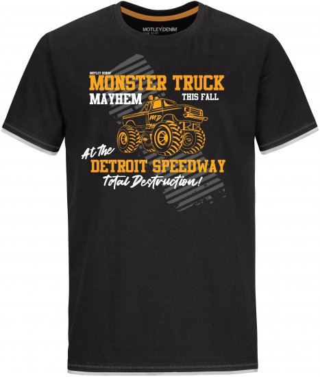 Motley Denim Yeovil T-Shirt Black - T-shirts - T-shirts i store størrelser - 2XL-14XL