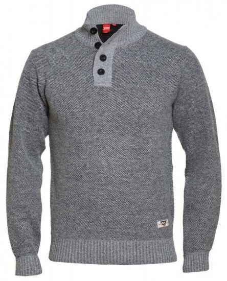 D555 Zane Sweater Grey - Trøjer og hættetrøjer - Trøjer og Hættetrøjer i store størrelser - 2XL-14XL