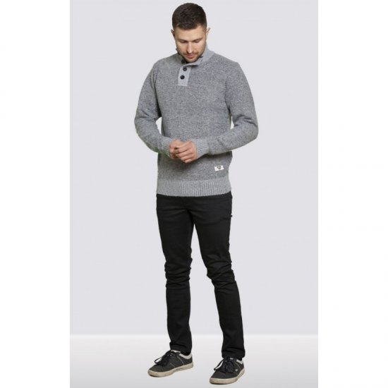 D555 Zane Sweater Grey - Trøjer og hættetrøjer - Trøjer og Hættetrøjer i store størrelser - 2XL-14XL